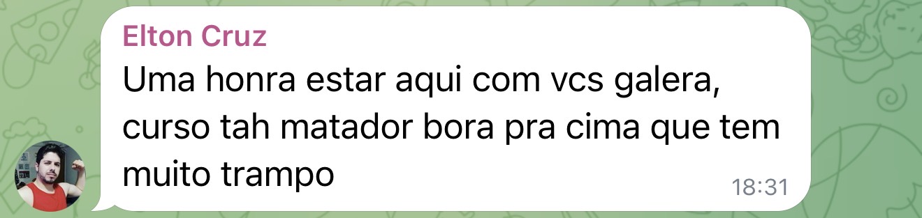 Print de depoimento de aluno do Blues Masters 2