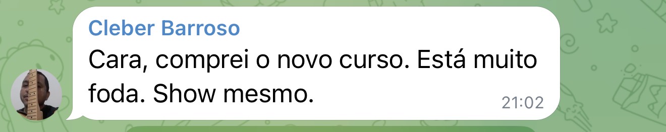 Print de depoimento de aluno do Blues Masters 3